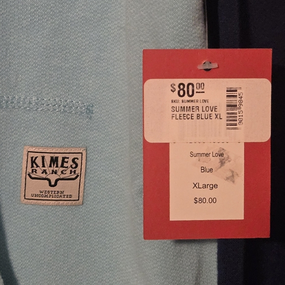 NWT! Kimes Ranch Summer Love Blue Fleece w Hood - Picture 2 of 5